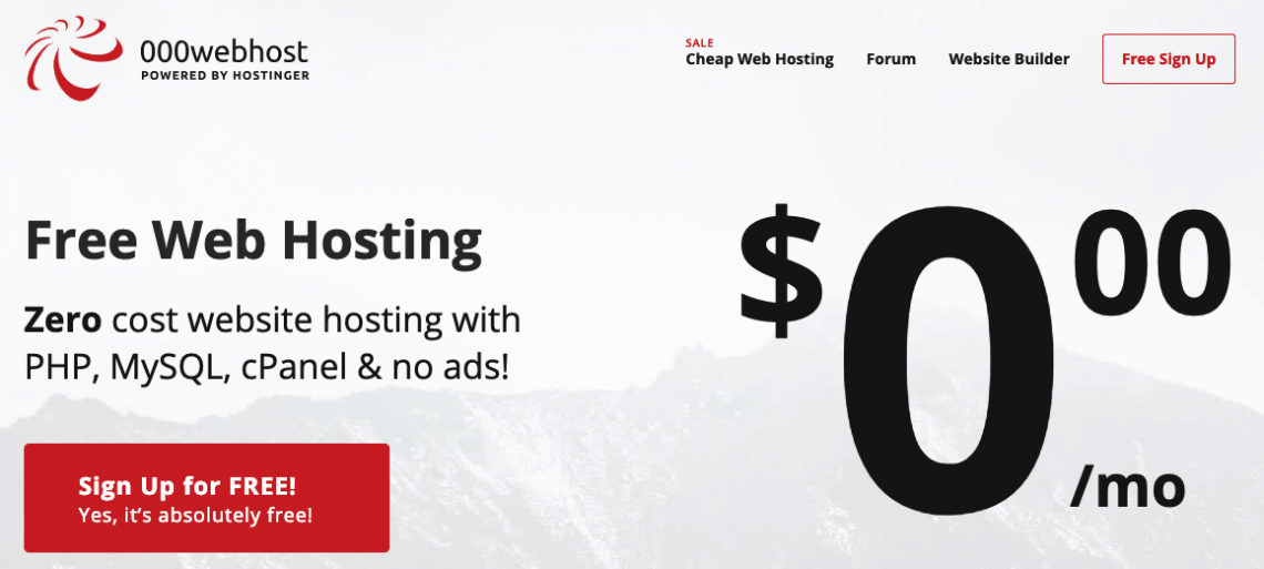 Start a blog for free with free 000webhost hosting